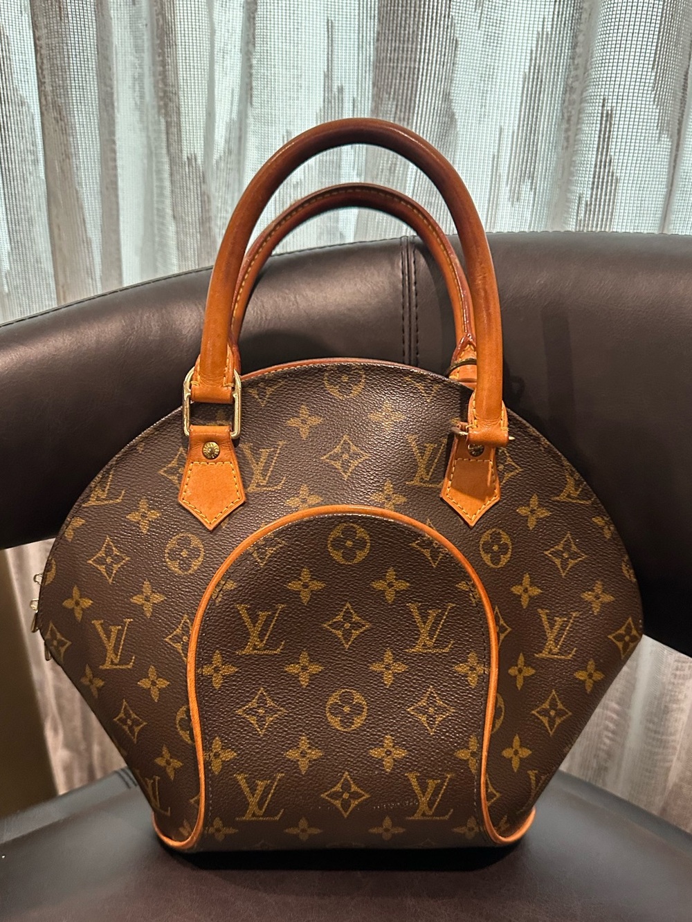 Louis Vuitton Monogram Dome Satchel in Brown with Tan Trim